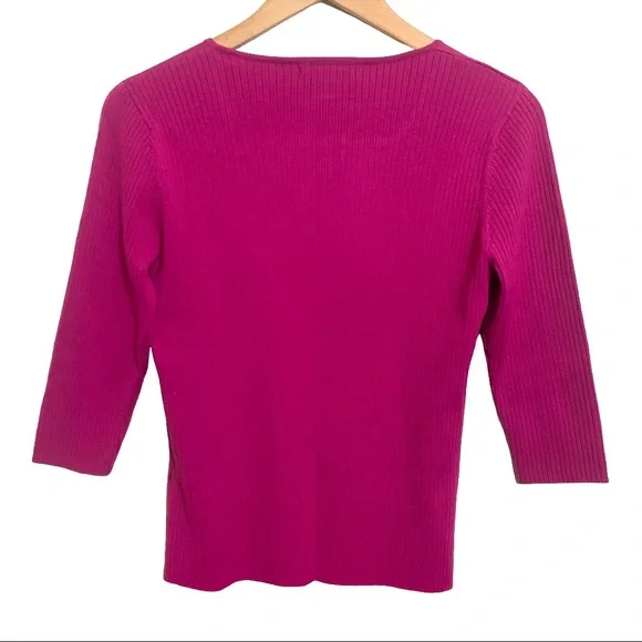 August Silk Women's Pink Crew Neck Sweater - Picture 3 of 5